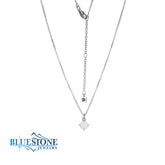 Silver Opal & Diamond Necklace- October Birthstone